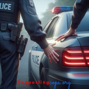 Why do police officers touch the back of a car?
